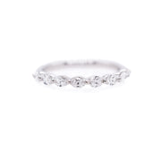 14K White Gold East-West Oval Diamond Band