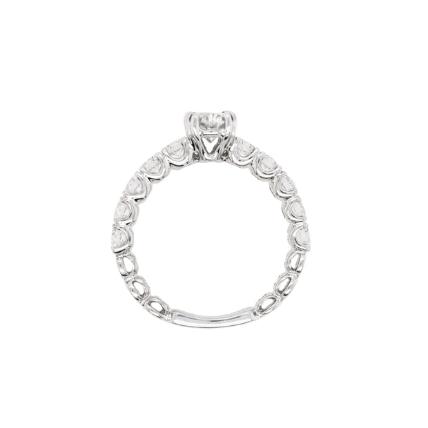 Oval Engagement Ring with Diamond Band