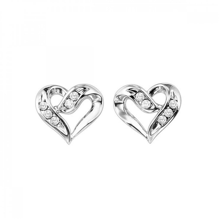 Sterling Silver Heart Shape Studs with 0.02ct Round Diamonds. Bichsel Jewelry in Sedalia, MO. Shop styles online or in-store today!