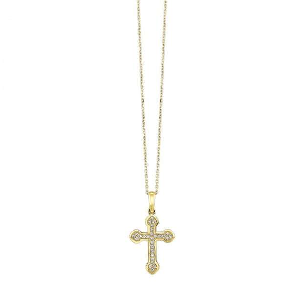 14K Yellow Gold 0.10ct Diamond Cross Necklace. Bichsel Jewelry in Sedalia, MO. Shop cross styles online or in-store today!