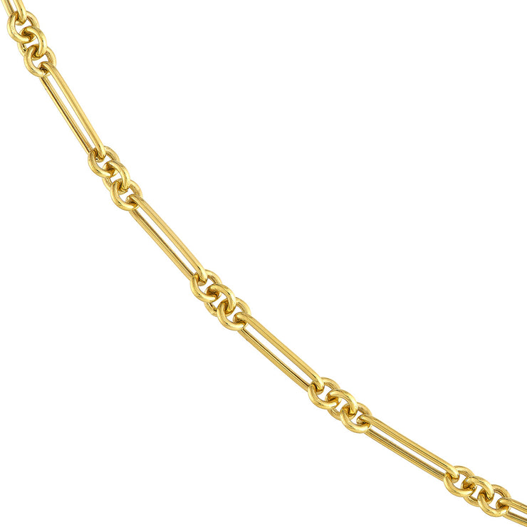  14K Yellow Gold 5.20mm Rounded Mixed Link Paperclip Chain, Lengths 18" and 20." Bichsel Jewelry in Sedalia, MO. Shop gold chains online or in-store today!