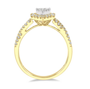 14K Yellow Gold Lovebright Pear Shape Diamond Engagement Ring with Twist Sides and Halo. Bichsel Jewelry in Sedalia, MO. Shop ring styles online or in-store today!