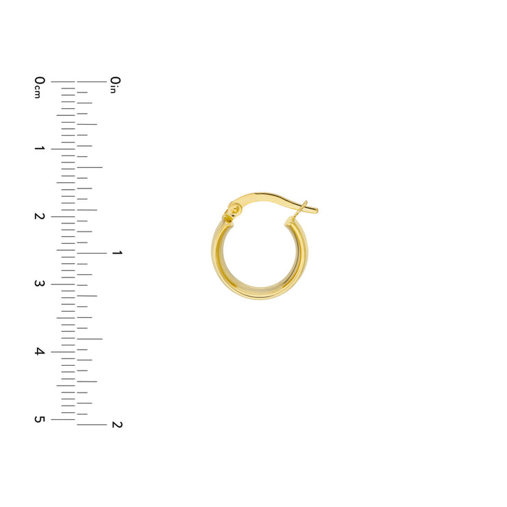 14K Yellow Gold 10mm Wide Polished Huggie Hoop Earrings. Bichsel Jewelry in Sedalia, MO. Shop earring styles online or in-store today!