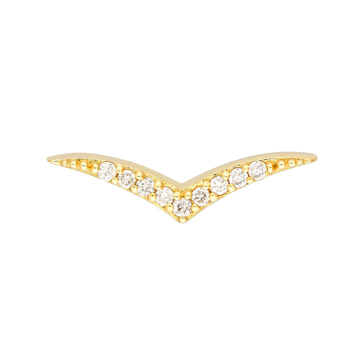 14K Yellow Gold 0.10ct Diamond Curved "V" Wing Shape Studs. Bichsel Jewelry in Sedalia, MO. Shop earring styles online or in-store today!