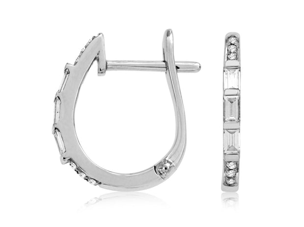 14K White Gold 0.25ct Alternating Round & Baguette Diamond Hoop Earrings. Bichsel Jewelry in Sedalia, MO. Shop styles online or in-store today! 