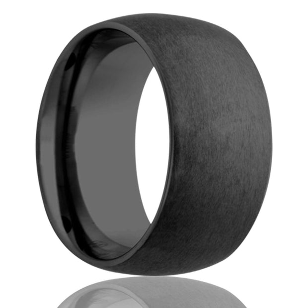 6 mm Black Ceramic Dome Band with Satin Finish