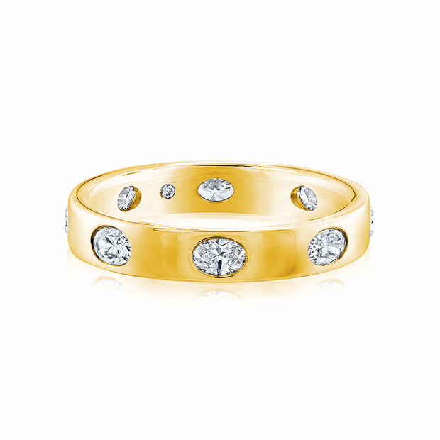 14K Yellow Gold Polished Flush-Set 0.73ct Oval Diamond Eternity Band. Bichsel Jewelry in Sedalia, MO. Shop diamond rings online or in-store today! 