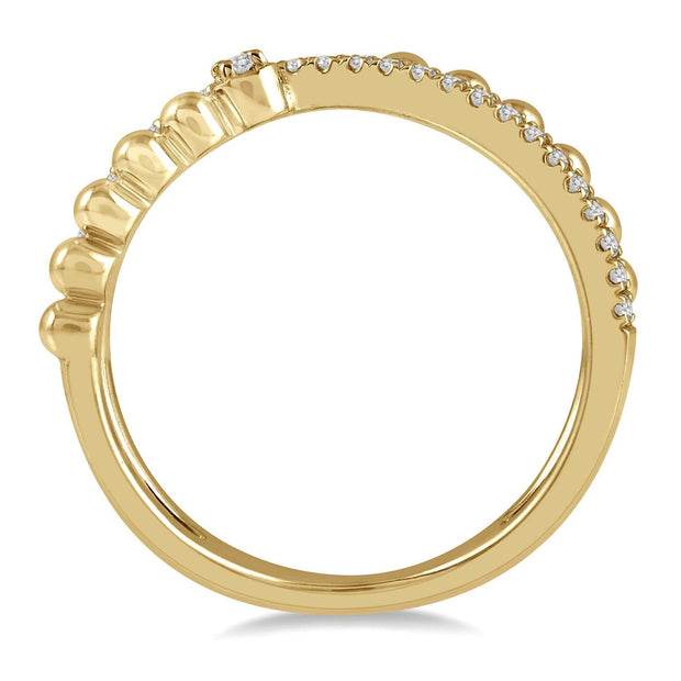 10K Yellow Gold Crisscross Diamond Ring
