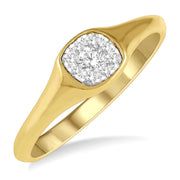 14K Yellow Gold Lovebright Diamond Signet Ring
