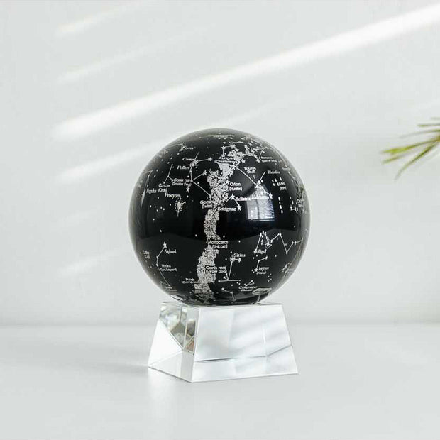 4.5" Black & Silver Constellations MOVA Globe with Acrylic Base. NASA Satellite Imagery. Powered by Ambient Light & Magnets. No cords or batteries needed. Shop online or in-store today! Bichsel Jewelry | Sedalia, MO