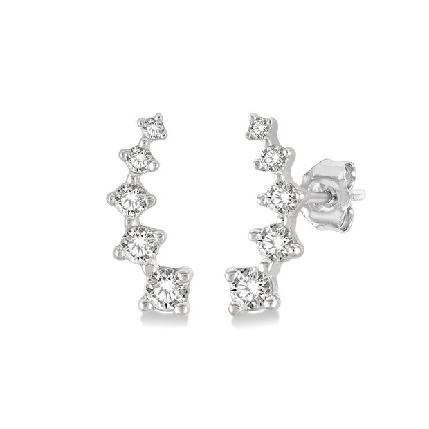 10K White Gold Petite Graduated Round 0.10ct Diamond Stud Earrings. Bichsel Jewelry in Sedalia, MO. Shop styles online or in-store today!