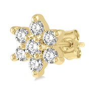 Gold Petite Flower Diamond Studs