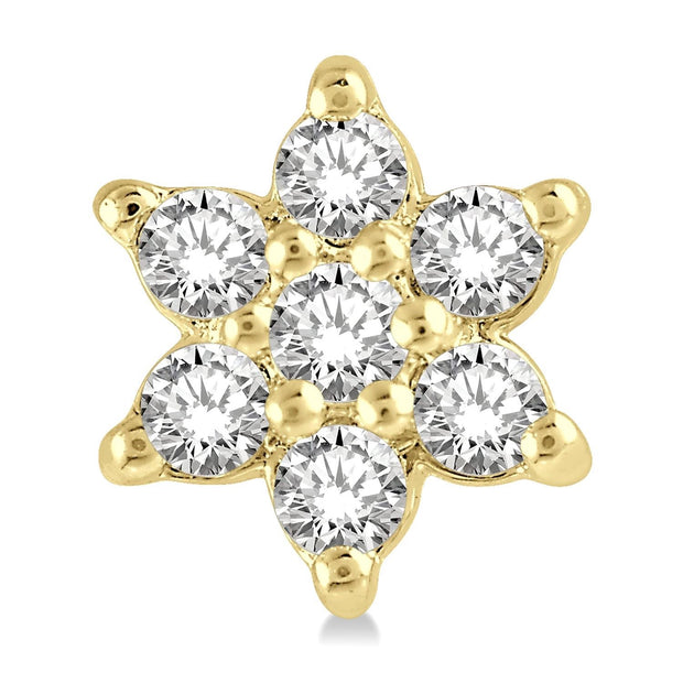 Gold Petite Flower Diamond Studs