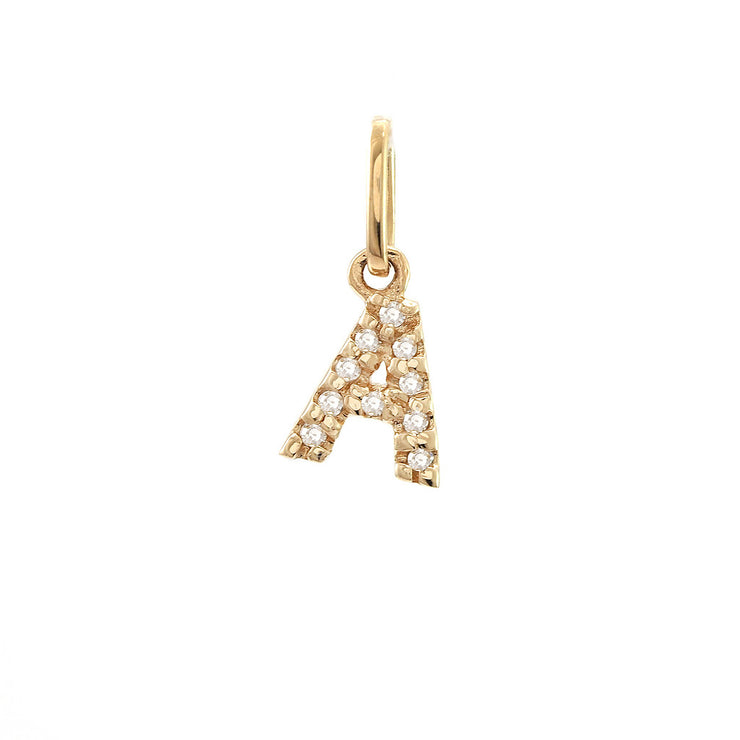 14K Petite Micro Pavé Diamond Charm