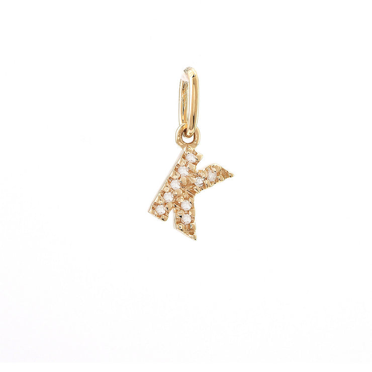 14K Petite Micro Pavé Diamond Charm