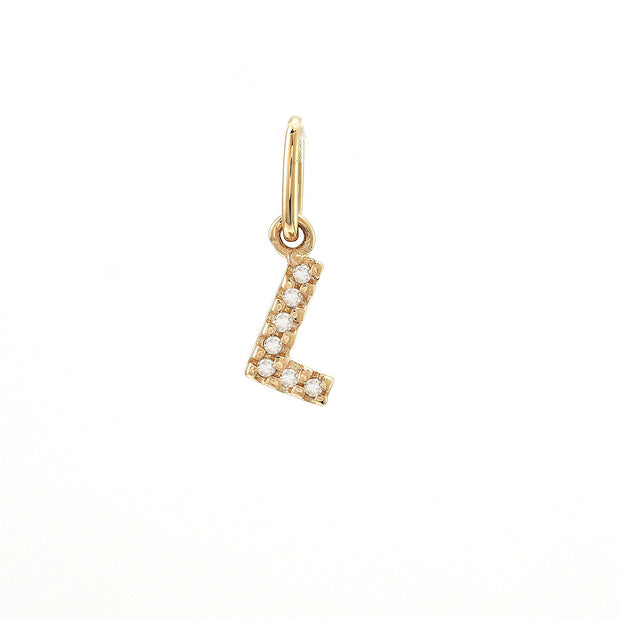 14K Petite Micro Pavé Diamond Charm