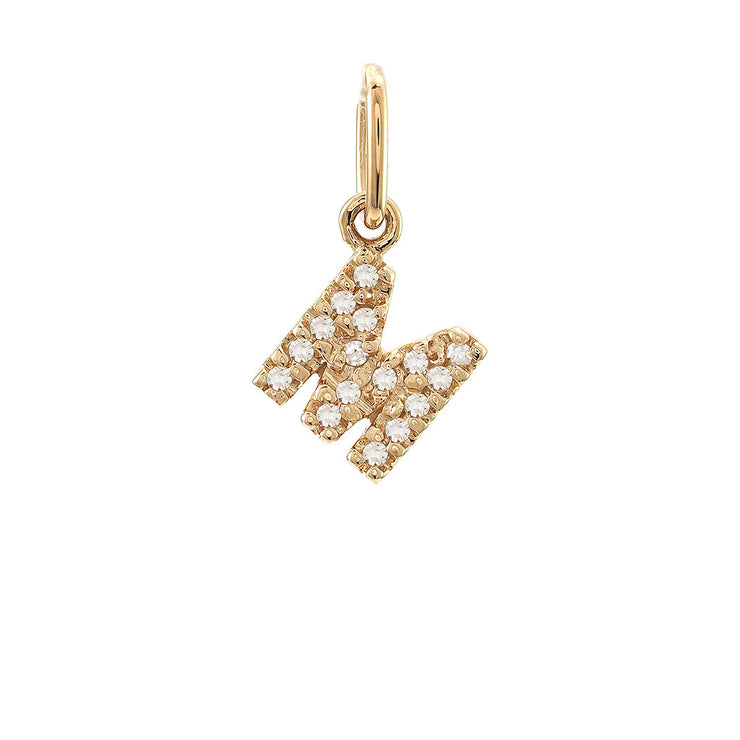 14K Petite Micro Pavé Diamond Charm