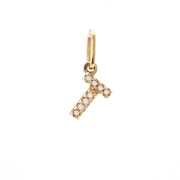 14K Petite Micro Pavé Diamond Charm