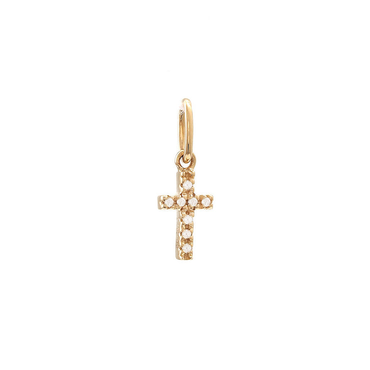 14K Petite Micro Pavé Diamond Charm