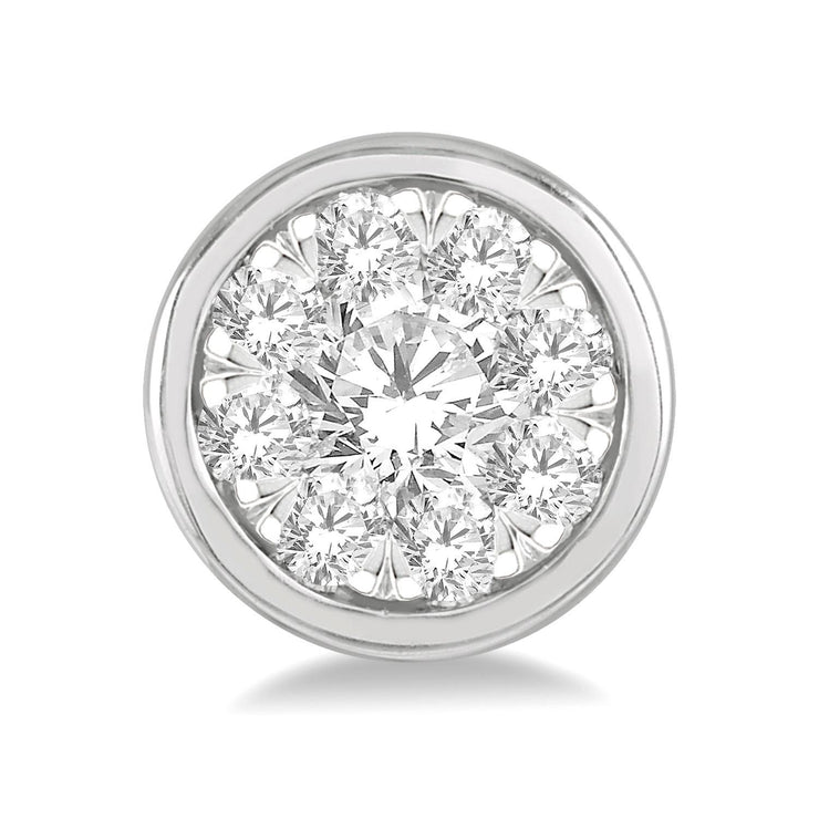 14K White Gold Lovebright Round Bezel-Set Diamond Stud Earrings