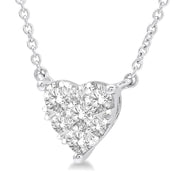 White Gold Heart Shape Diamond Necklace