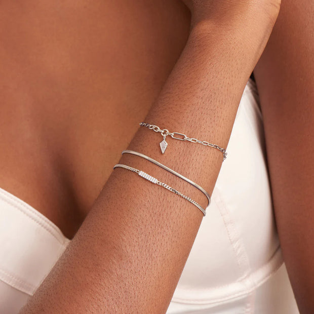 Ania Haie Silver Glam Bar Bracelet. Rhodium Plated 925 Sterling Silver. Bichsel Jewelry in Sedalia, MO. Shop styles online or in-store today!