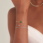 Ania Haie 925 Sterling Silver Sparkle Emblem Dainty Chain Bracelet with CZ Stone. Bichsel Jewelry in Sedalia, MO. Shop online or in-store today!