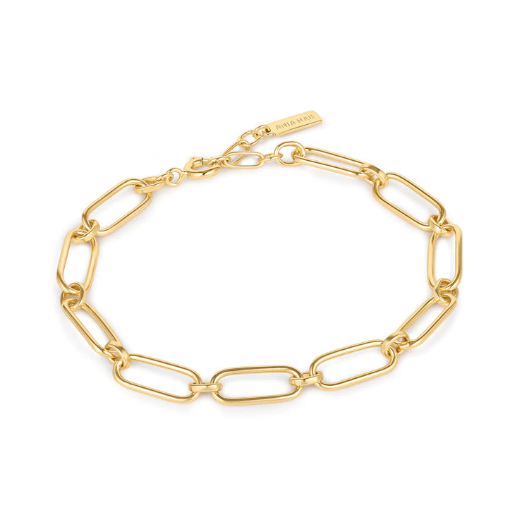 Ania Haie Gold Link Chain Bracelet, 14K yellow gold plating on 925 sterling silver. Bichsel Jewelry in Sedalia, MO. Shop styles online or in-store today!