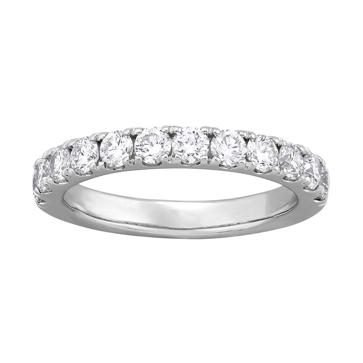 14K White Gold Lab Grown Round Diamond Band