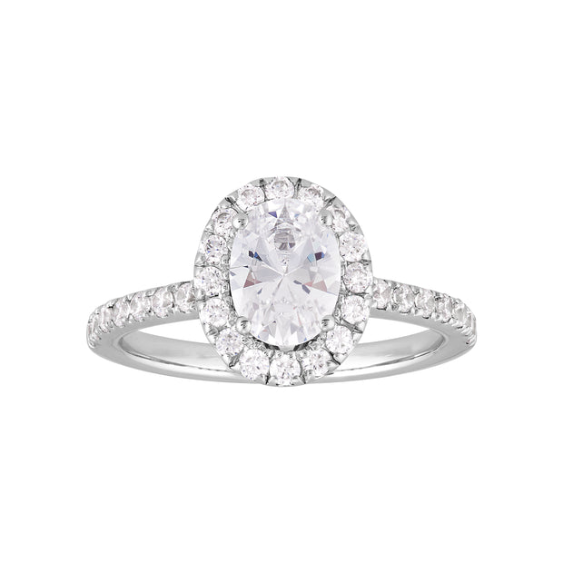 Oval Lab Grown Diamond Engagement Ring with Halo