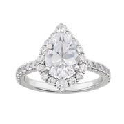 Bichsel Jewelry in Sedalia, MO. Shop styles online or in-store today!  14K White Gold Lab Grown Pear Diamond Engagement Ring with Graduated Halo