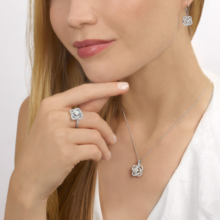 Sterling Silver 0.25ct Diamond Clover Necklace. Bichsel Jewelry in Sedalia, MO. Shop diamond styles online or in-store today!