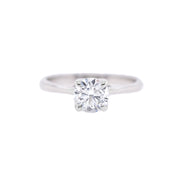 14K White Gold Round Solitaire Lab Grown Diamond Engagement Ring