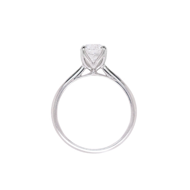 14K White Gold Round Solitaire Lab Grown Diamond Engagement Ring