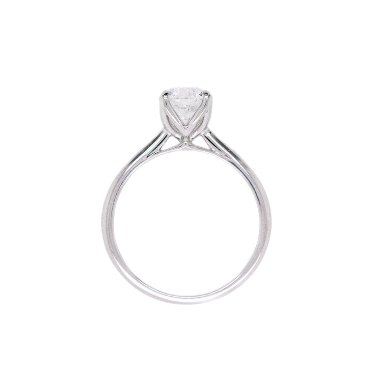 14K White Gold Round Solitaire Lab Grown Diamond Engagement Ring