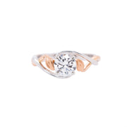 14K White & Rose Gold "Lyria Leaves" Round Lab Grown Diamond Engagement Ring