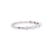 14K White Gold East-West Oval Diamond Band