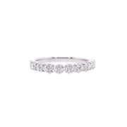 14K White Gold Round Cluster-Style Diamond Band