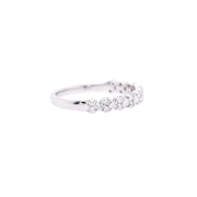 14K White Gold Round Cluster-Style Diamond Band