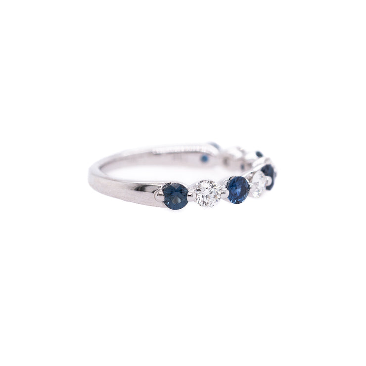 Round Sapphire & Diamond Band