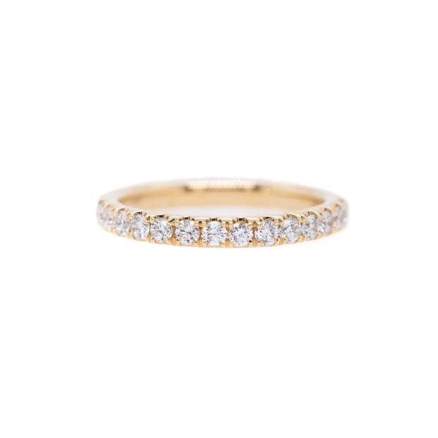 14K Yellow Gold Round Diamond Band