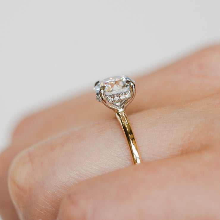 14K Yellow Gold Round 1.72ct Lab Grown Solitaire Diamond Engagement Ring with 0.07ct Hidden Halo. Free ring sizing. Free Preferred Jewelers Warranty. Bichsel Jewelry in Sedalia, MO.