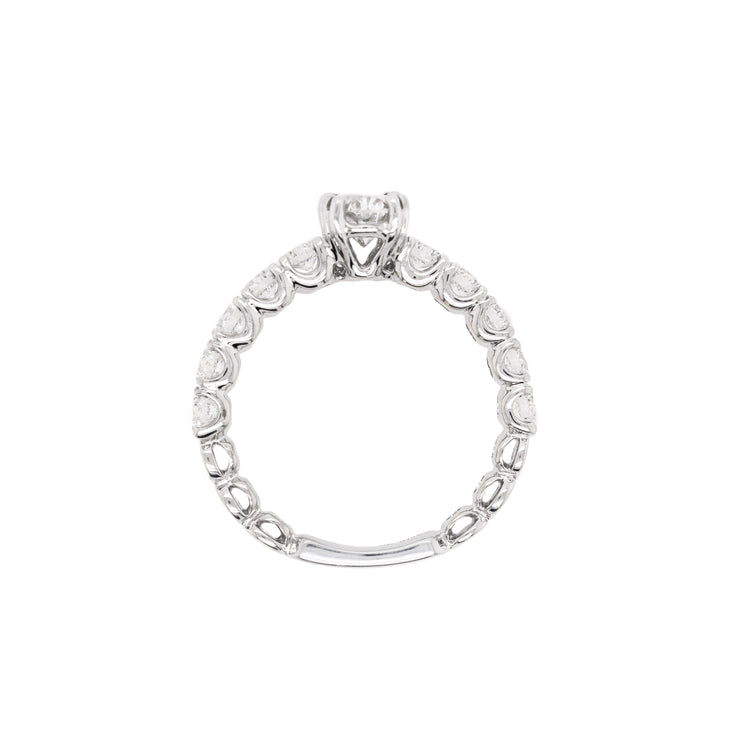 Oval Diamond Engagement Ring with Diamond Band
