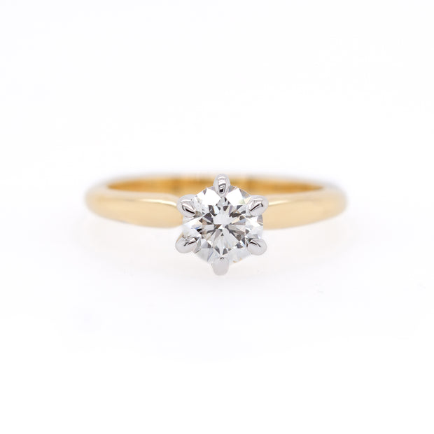 14K Yellow Gold Classic 6-Prong 0.75ct Excellent Cut Round Solitaire Diamond Engagement Ring. Bichsel Jewelry in Sedalia, MO. Shop ring styles online or in-store today!