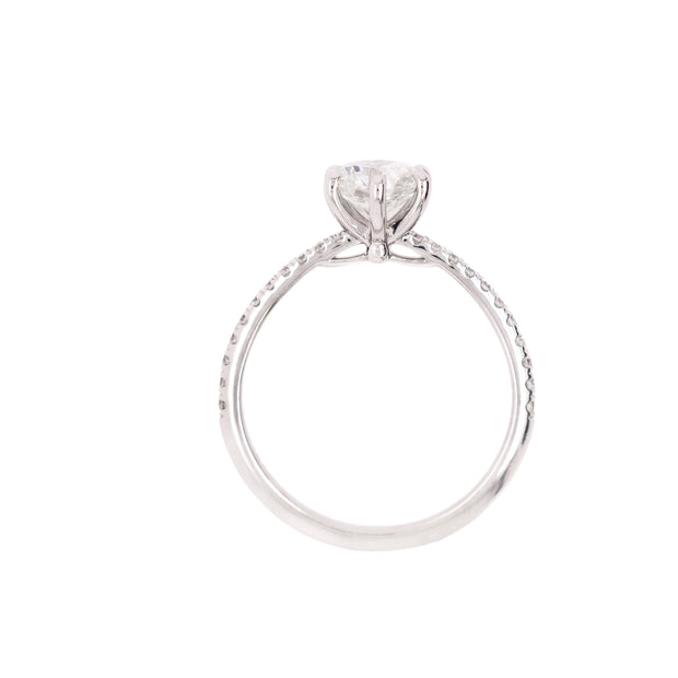 14K White Gold 6-Prong 1.00ct Round Diamond Engagement Ring with 0.22ct Accent Diamond Band. Bichsel Jewelry in Sedalia, MO. Shop ring styles online or in-store today!