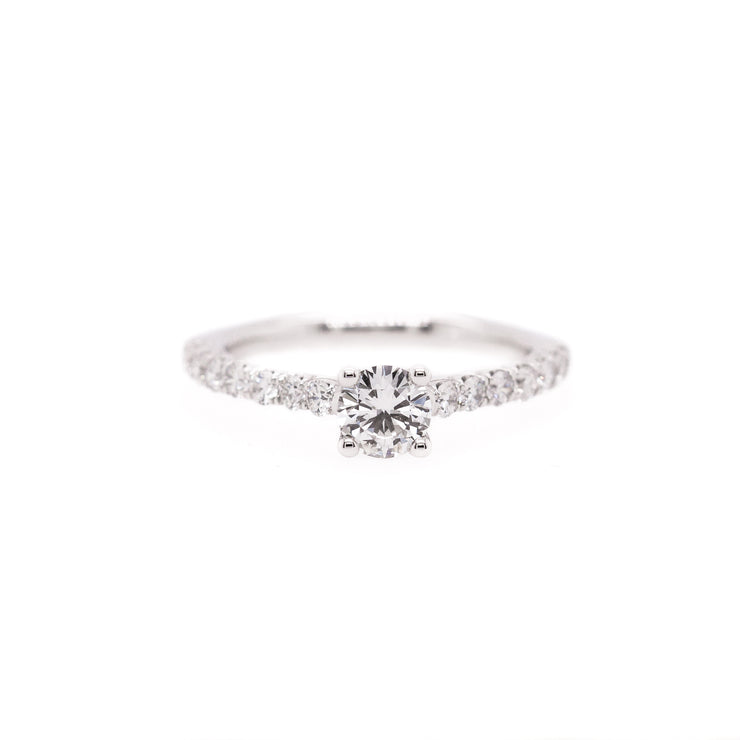 Round Engagement Ring with Diamond Band