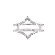 14K White Gold 0.43ct Round Diamond V-Curved Chevron Wedding Ring Insert. Bichsel Jewelry in Sedalia, MO. Shop wedding band wraps and ring inserts online or in-store today!