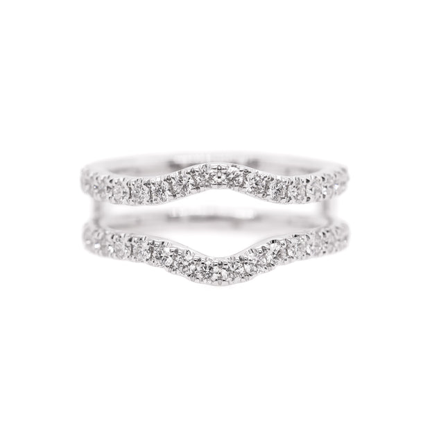 14K White Gold Curved 0.85ct Round Diamond Wedding Ring Insert. Bichsel Jewelry in Sedalia, MO. Shop wedding band wraps and ring inserts online or in-store today!