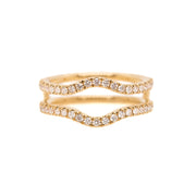 14K Yellow Gold Curved 0.55ct Round Diamond Wedding Ring Insert. Bichsel Jewelry in Sedalia, MO. Shop wedding band wraps and ring inserts online or in-store today!