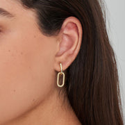 Ania Haie Gold Oval Rope Twist Huggie Hoop Drop Earrings. 14K yellow gold plated on 925 sterling silver. Bichsel Jewelry in Sedalia, MO. Shop online or in-store today!